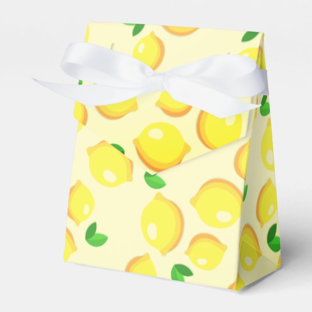 Fresh Yellow Lemons Favor Boxes (Front Side)