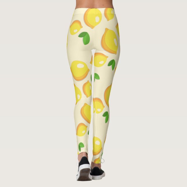 Fresh Yellow Lemons Leggings (Back)