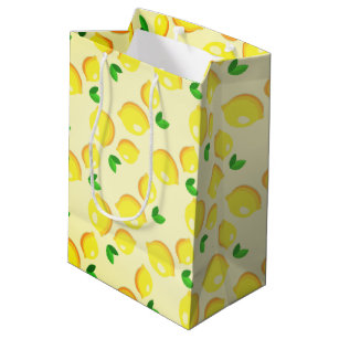 Party Bag Paper 215x130x80mm Pastel Lemon Pack 5