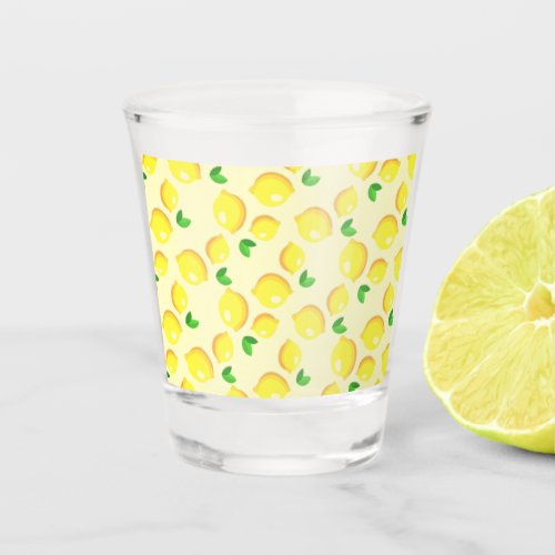 Fresh Yellow Lemons Shot Glass