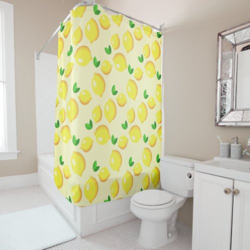 Fresh Yellow Lemons Shower Curtain