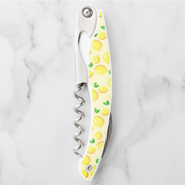 Fresh Yellow Lemons Waiter's Corkscrew (Front)