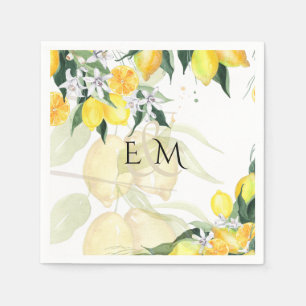Fresh Yellow Lemons Wedding Napkins