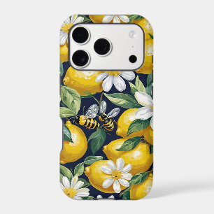 Fresh Yellow Lemons With Busy Bees & White Blooms iPhone 17 Pro Case