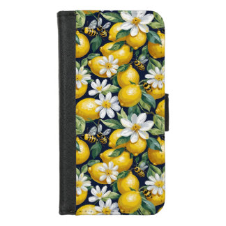 Fresh Yellow Lemons With Busy Bees & White Blooms iPhone 8/7 Wallet Case