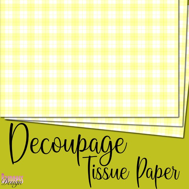 Fresh yellow white tartan plaid tissue paper (Creator Uploaded)