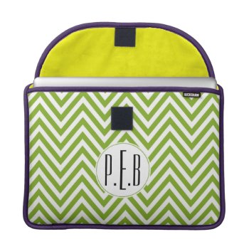 Fresh Young And Trendy Chevron Design Monogram Sleeve For Macbook Pro by FUNNSTUFF4U at Zazzle