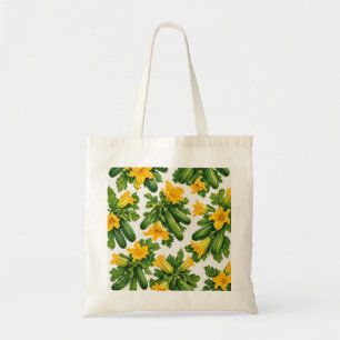 Fresh Zucchini and Squash Blossom Watercolor Tote Bag