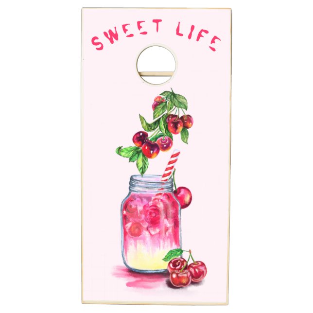 FreshCherry Drink Party Cornhole Set - Custom Text (Left)