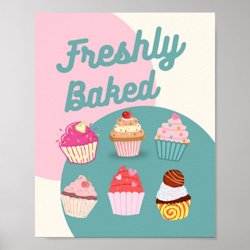 Freshly Bake Sign Cupcake Bake Sale Poster
