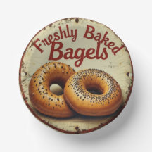 Freshly Baked Bagels Vintage Metal Wall Art Sign