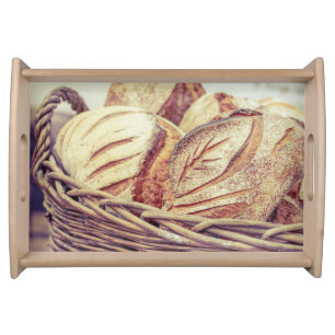 Freshly Baked Bread and a Basket Serving Tray