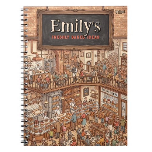 Freshly Baked Ideas Multi-floor Bakery Custom Notebook
