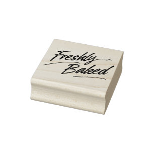 Freshly Baked Label Wood Stamp