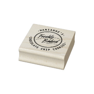 Freshly Baked Personalized Label Wood Stamp