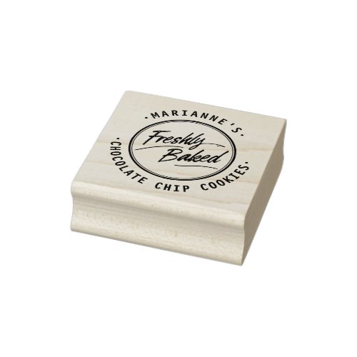 Freshly Baked Personalized Label Wood Stamp