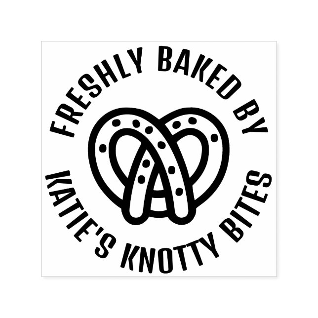Freshly Baked Pretzel Personalized Small Business Self-inking Stamp (Design)