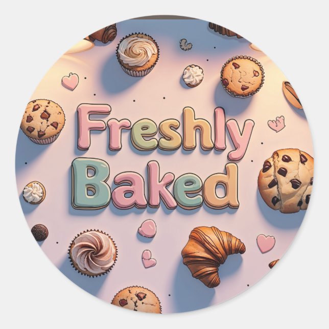 Freshly Baked Sticker for Party Favor (Front)