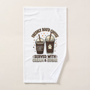 Freshly Bood Coffee Halloween Ghost Cup Hand Towel