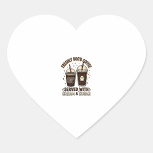 Freshly Bood Coffee Halloween Ghost Cup Heart Sticker