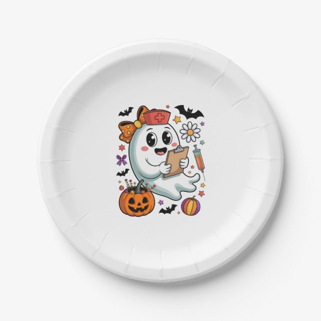 Freshly Boo'd Coffee Halloween Paper Plates (Front)