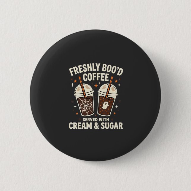 Freshly Bood Halloween Coffee Button (Front)