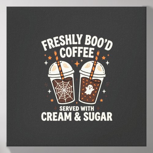 Freshly Bood Halloween Coffee Canvas Photo Tile