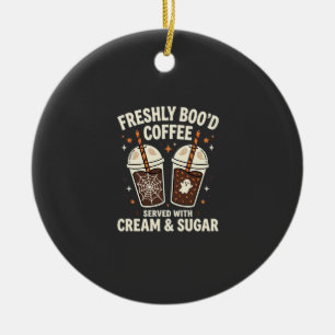 Freshly Bood Halloween Coffee Ceramic Ornament