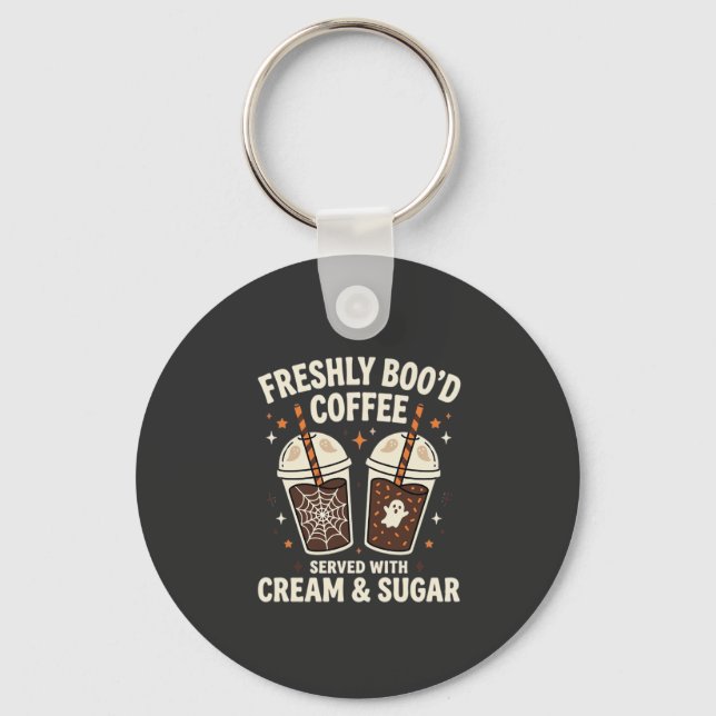 Freshly Bood Halloween Coffee Keychain (Front)