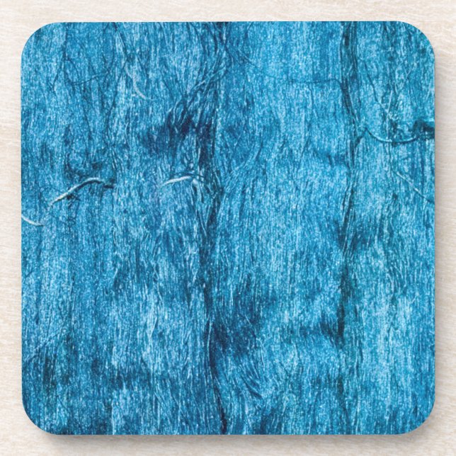 Freshly Dyed Blue Handmade Thai Silk Beverage Coaster (Front)