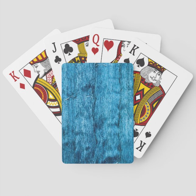 Freshly Dyed Blue Handmade Thai Silk Poker Cards (Back)