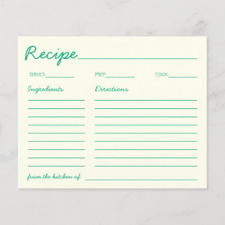 Freshly Engaged Green Recipe for the Bride Card