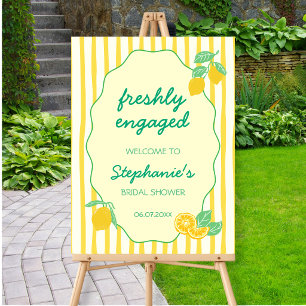 Freshly Engaged Lemon Citrus Bridal Shower Welcome Foam Board