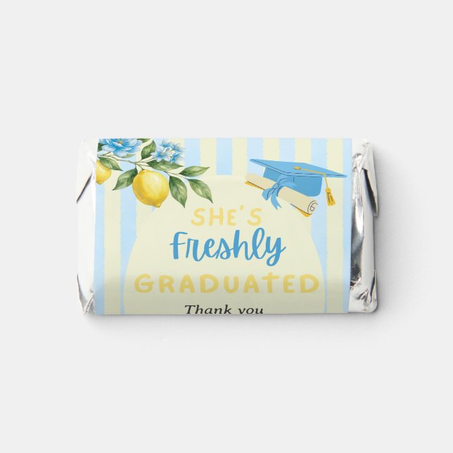 Freshly Graduated Blue Stripe Lemon Graduation Hershey's Miniatures (Front)