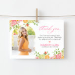 Freshly Graduated Floral Citrus Thank You Card<br><div class="desc">Thank your friends and family with this matching graduation thank you card from the Freshly Graduated collection. Featuring bright oranges,  limes,  grapefruits,  soft florals,  and a cheerful summer-inspired design.</div>
