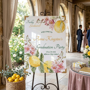 Freshly Graduated  Graduation Party Welcome Sign