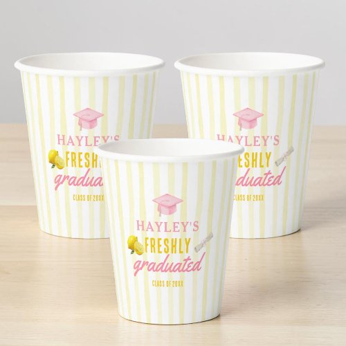 Freshly Graduated High Shool Graduation Party Paper Cups