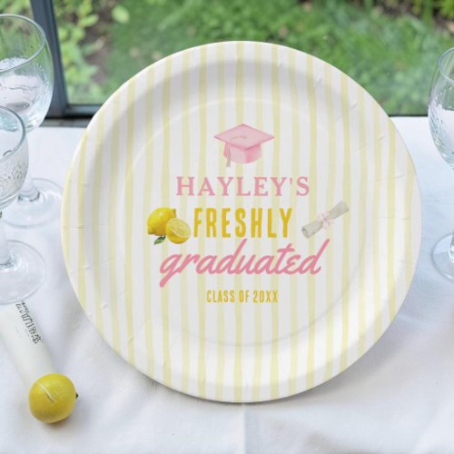 Freshly Graduated High Shool Graduation Party Paper Plates