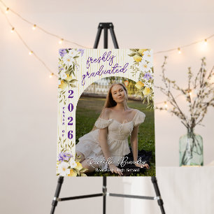 Freshly Graduated Lemon Citrus Purple Flower Photo Foam Board