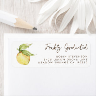 Freshly Graduated Lemon Graduation Address Label