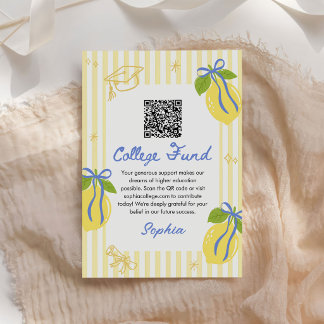 Freshly Graduated Lemon Graduation College Fund Enclosure Card