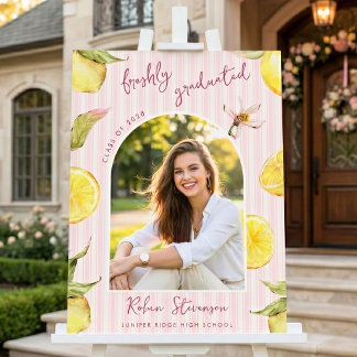 Freshly Graduated Lemon Graduation Party Sign