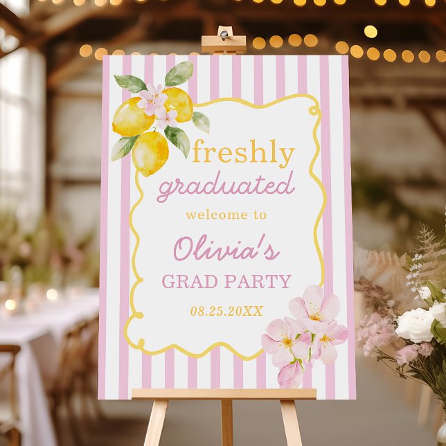 Freshly Graduated Lemon Graduation Welcome Foam Board (Creator Uploaded)
