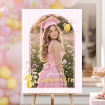 freshly graduated Lemon pink bow welcome sign