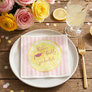 Freshly Graduated Lemon Pink  Napkins