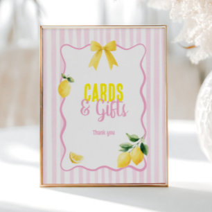 Freshly Graduated Lemon Pink Stripes Cards & Gifts Poster