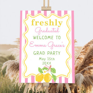 Freshly Graduated Lemon Pink Stripes Foam Board