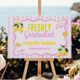 Freshly Graduated Lemon Pink Stripes Foam Board