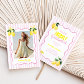 Freshly Graduated Lemon Pink Stripes Graduation Invitation