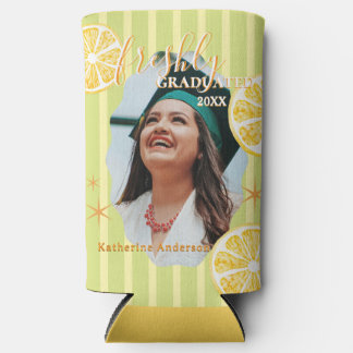 Freshly Graduated Lemon Stripes Seltzer Can Cooler